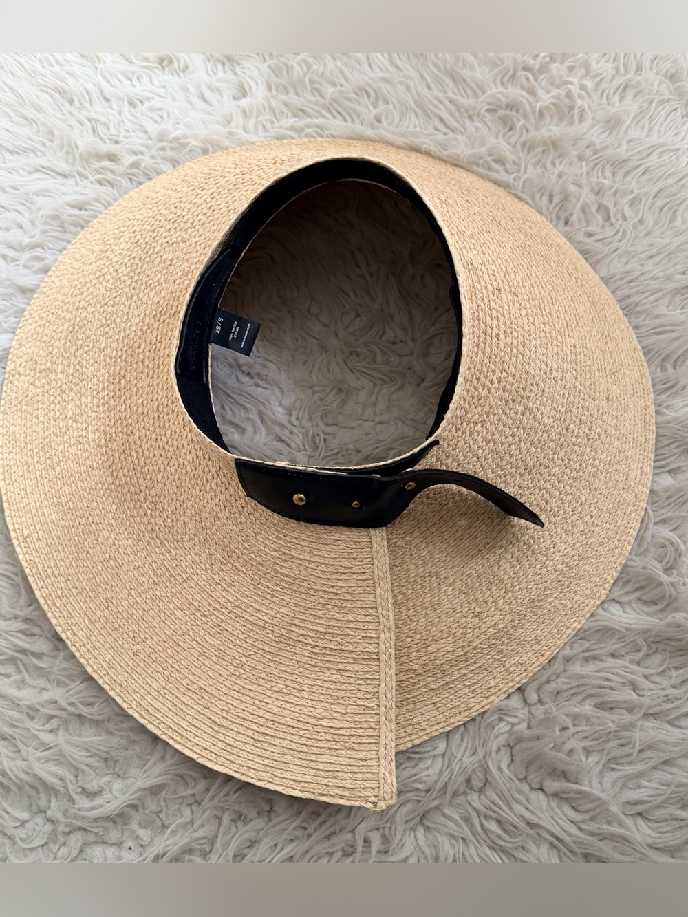 Janessa Leone Birdie Packable Wide Brim Straw Visor - Natural